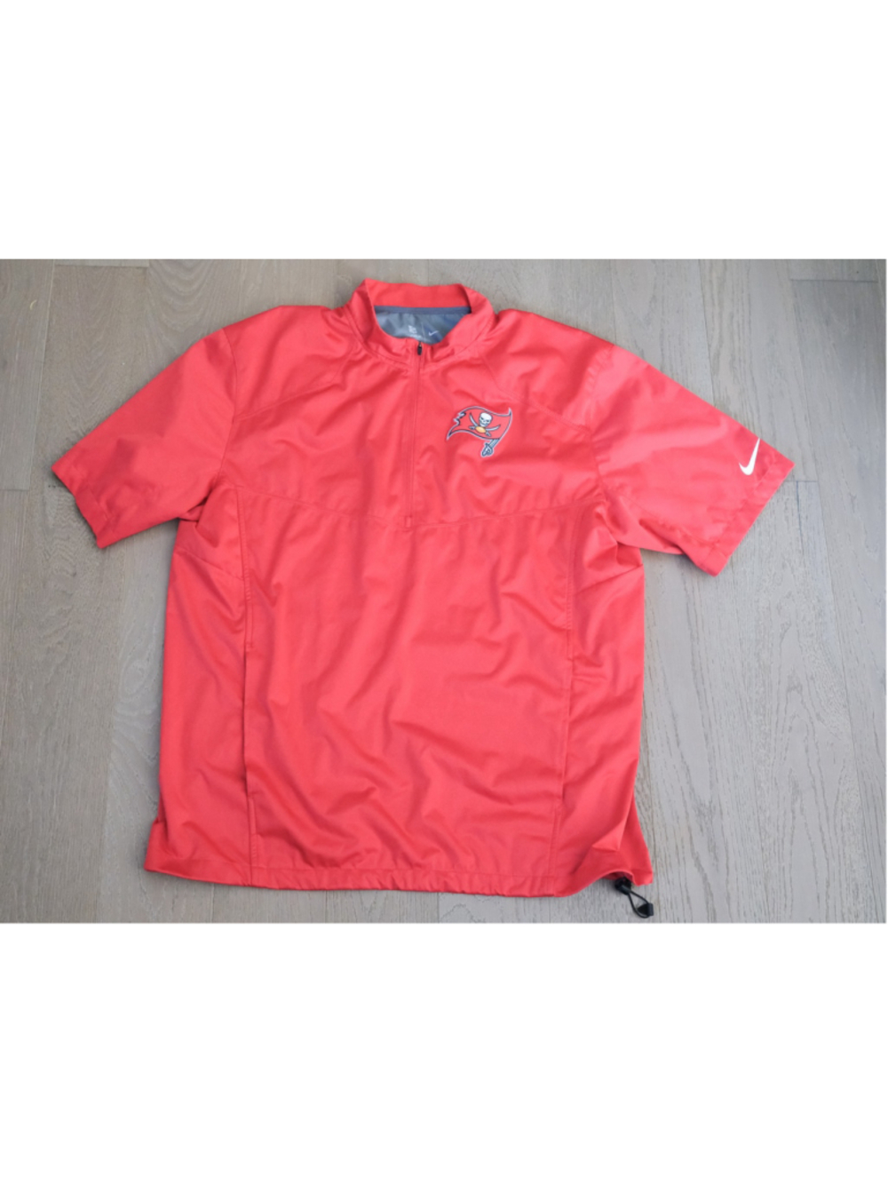 Nike Tampa Bay Buccaneers NFL On Field Short Sleeve 1/4 Zip Pullover Red Size La